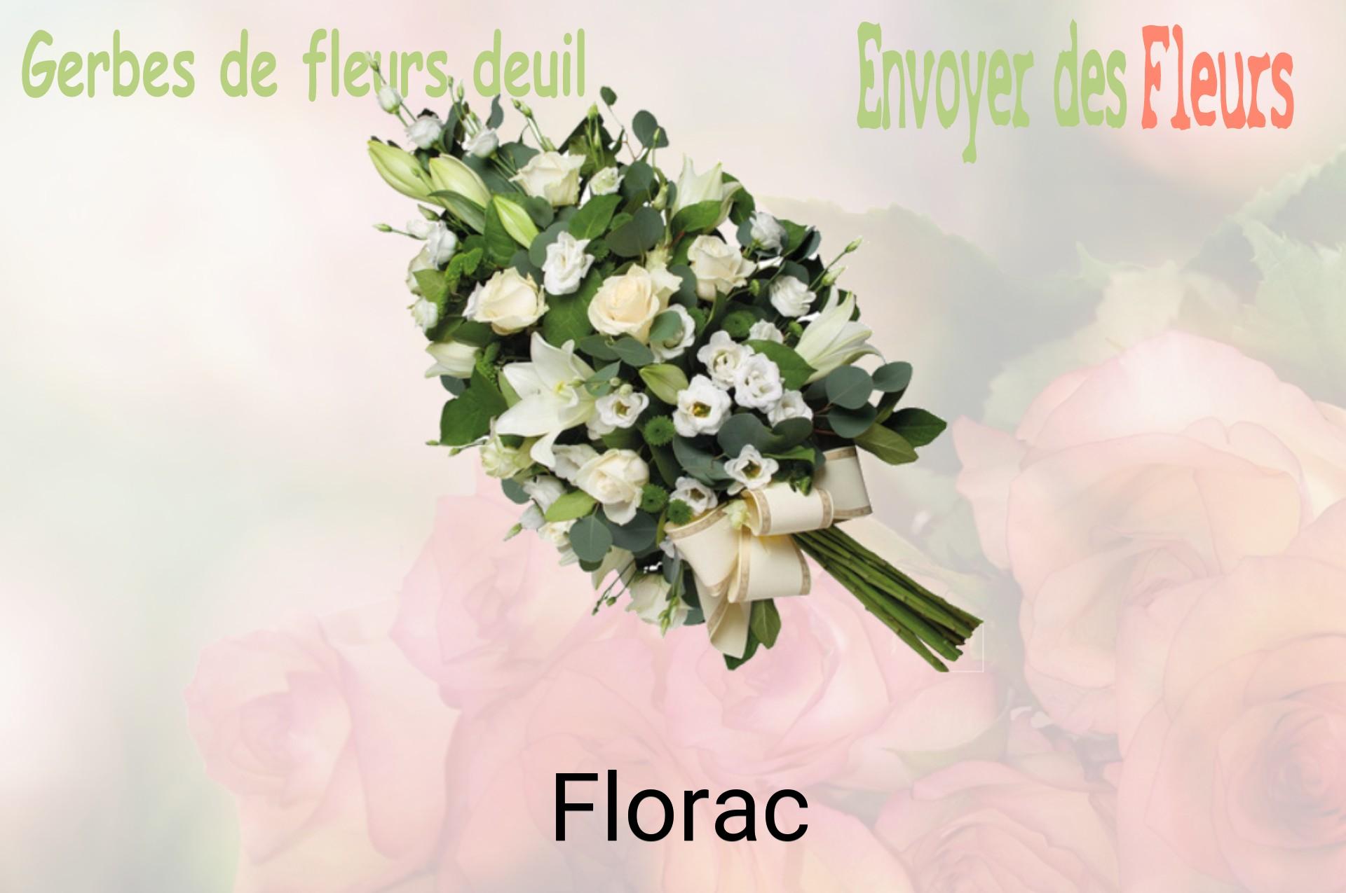 Gerbe de fleurs de deuil livrée à Florac